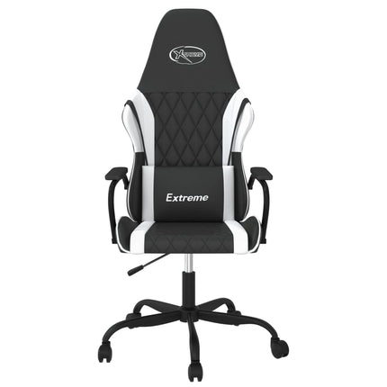 gamingstol kunstlæder sort og hvid