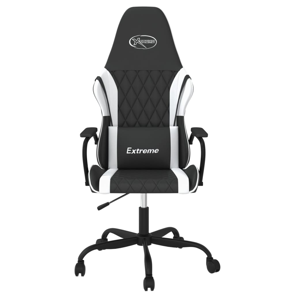 gamingstol kunstlæder sort og hvid
