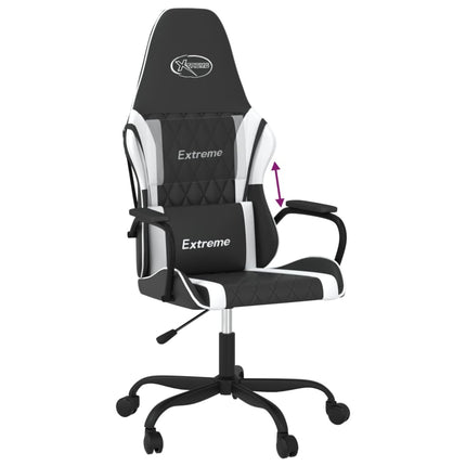 gamingstol kunstlæder sort og hvid