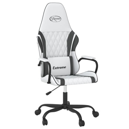 gamingstol kunstlæder hvid og sort