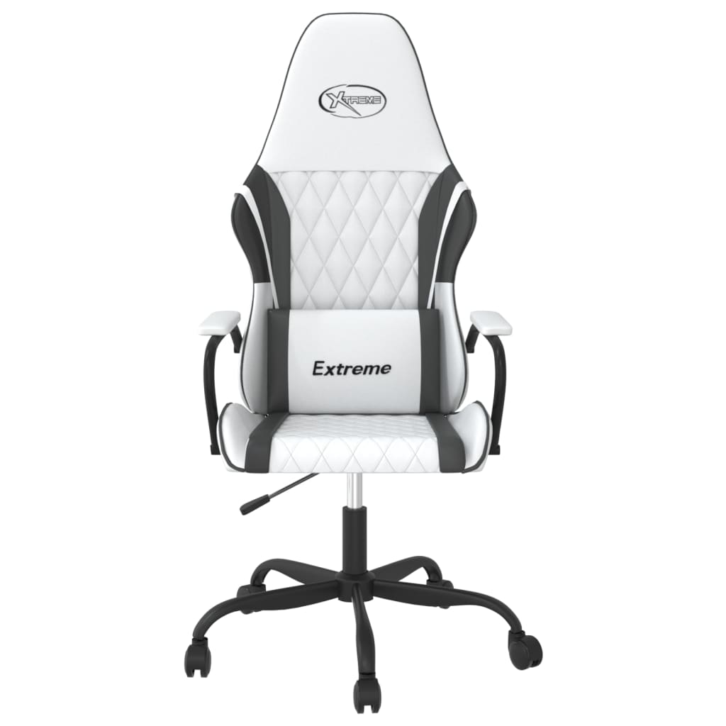 gamingstol kunstlæder hvid og sort