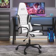 gamingstol kunstlæder hvid og sort
