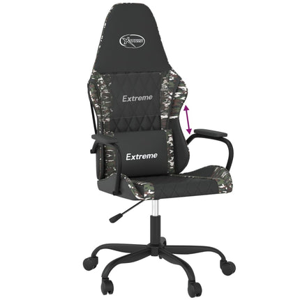 gamingstol kunstlæder sort og camouflage