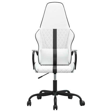 gamingstol kunstlæder hvid og sort