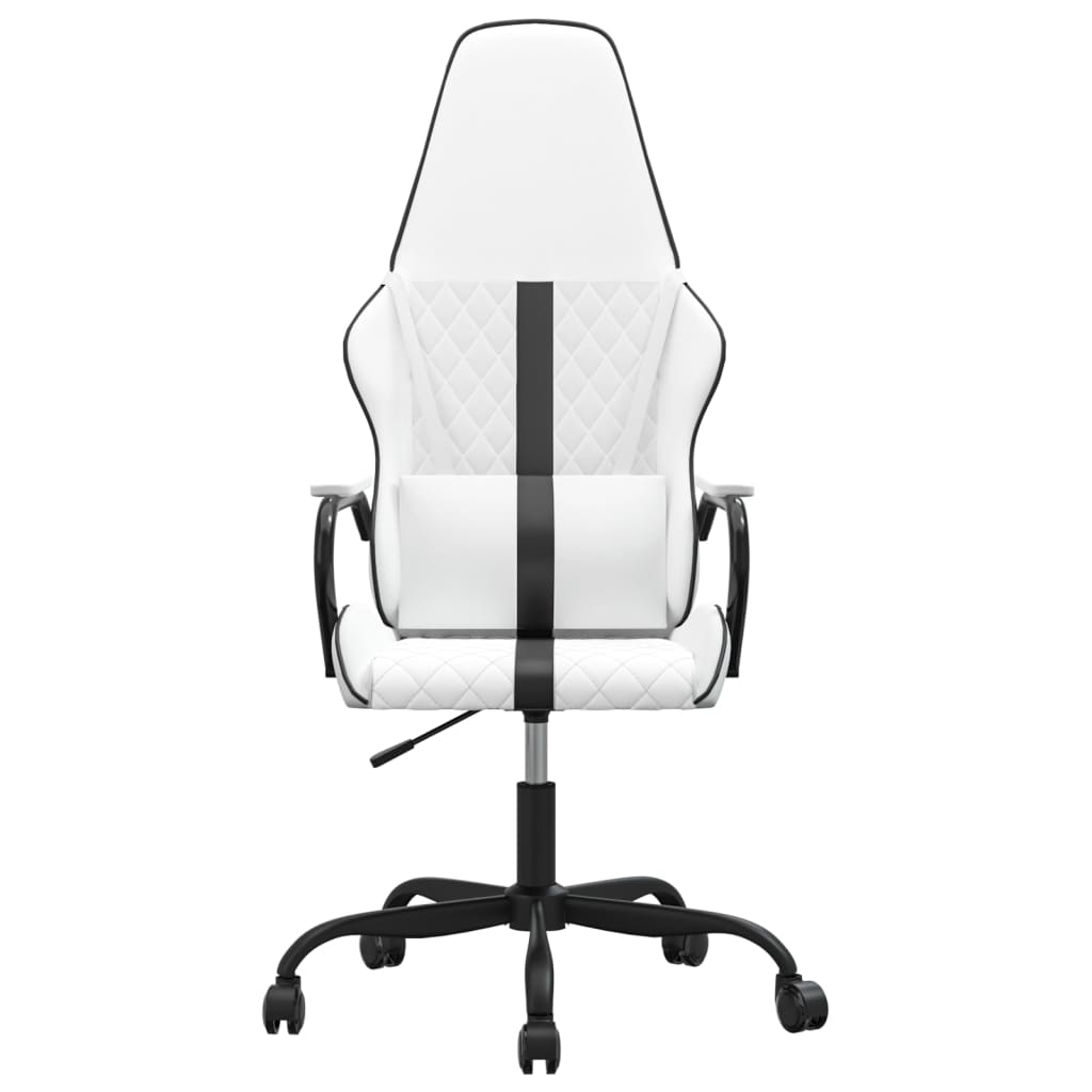 gamingstol kunstlæder hvid og sort