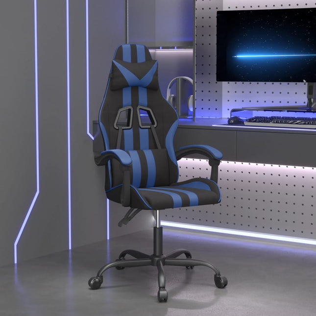 gamingstol kunstlæder sort og blå
