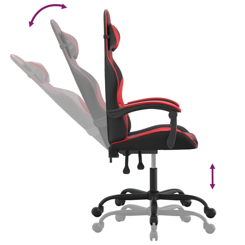 gamingstol kunstlæder sort og rød