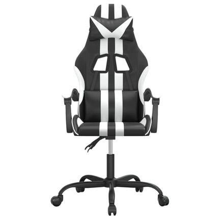 gamingstol kunstlæder sort og hvid