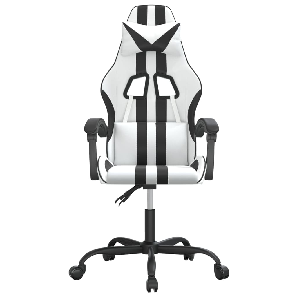 gamingstol kunstlæder hvid og sort
