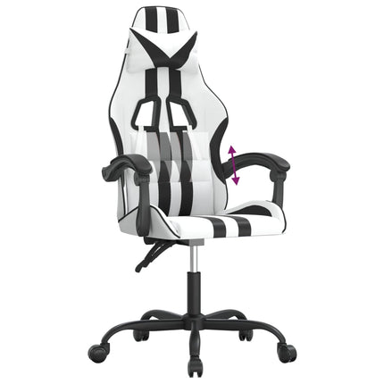 gamingstol kunstlæder hvid og sort