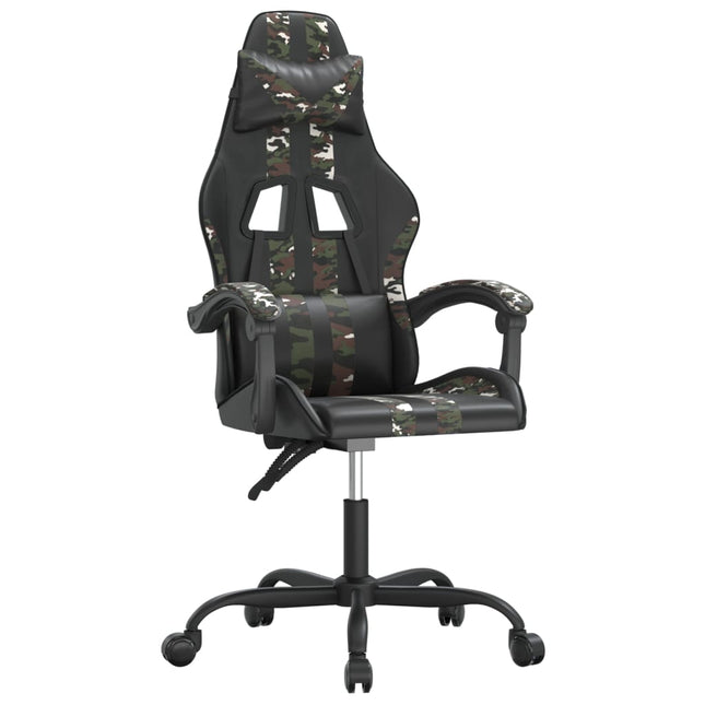 gamingstol kunstlæder sort og camouflage