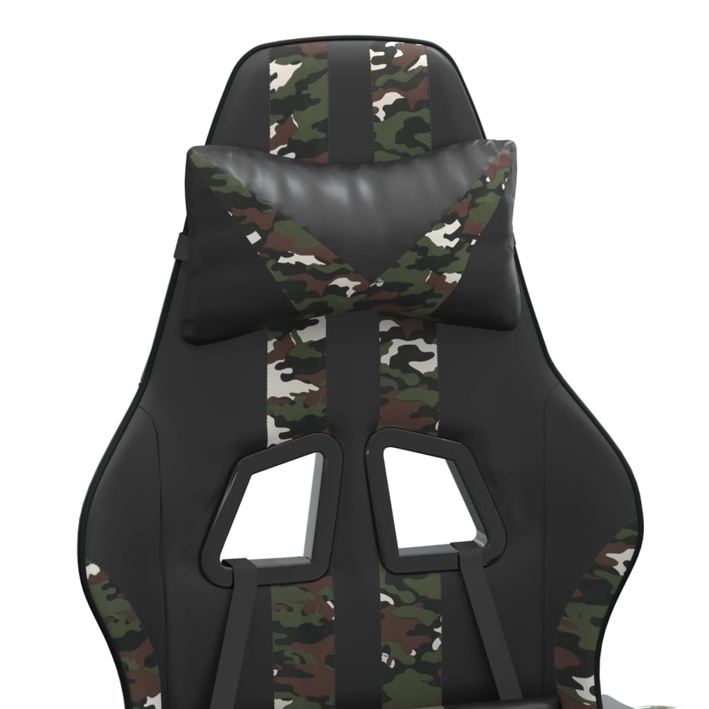 gamingstol kunstlæder sort og camouflage