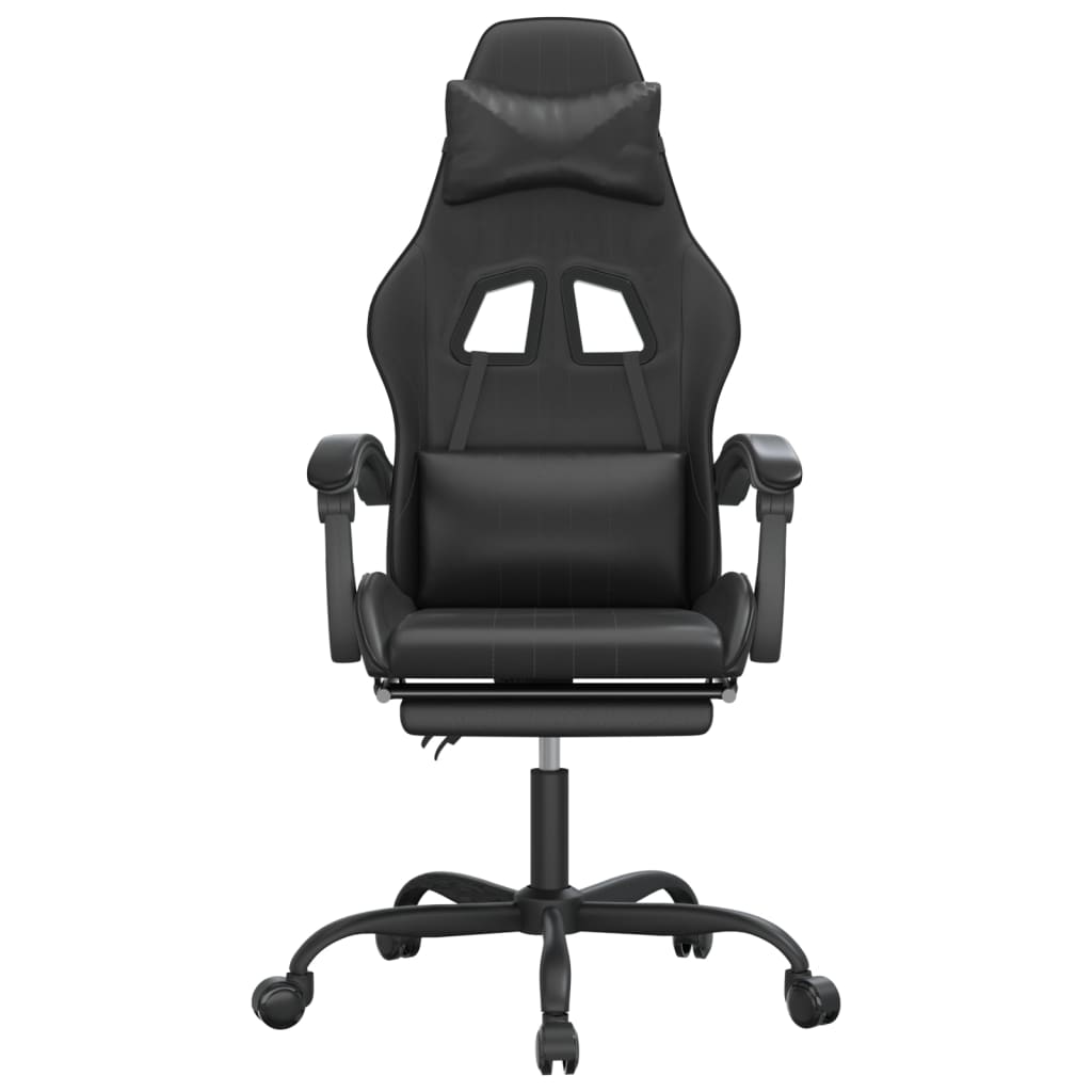 gamingstol med fodstøtte kunstlæder sort