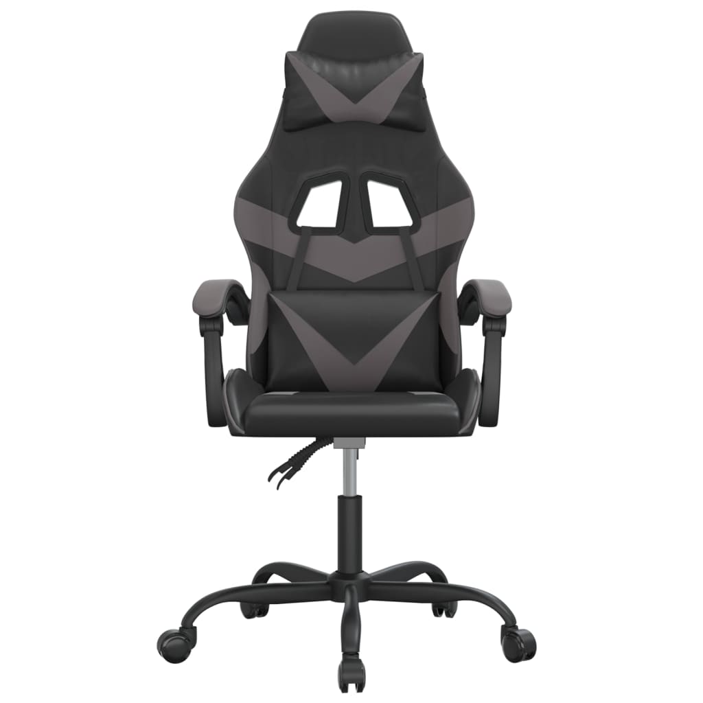 gamingstol kunstlæder sort og grå