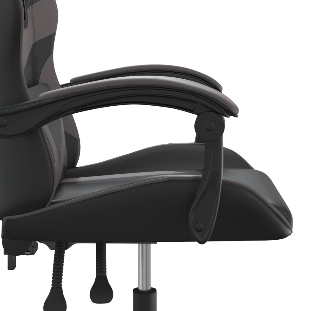 gamingstol kunstlæder sort og grå