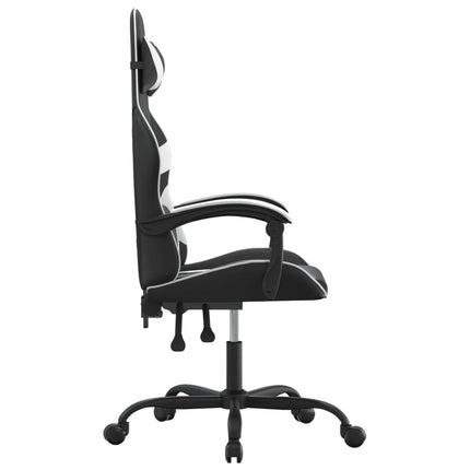 gamingstol kunstlæder sort og hvid