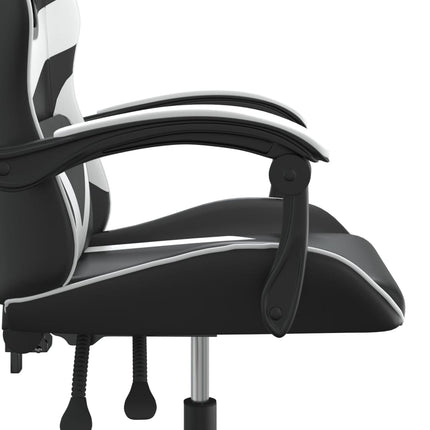 gamingstol kunstlæder sort og hvid