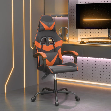 gamingstol kunstlæder sort og orange
