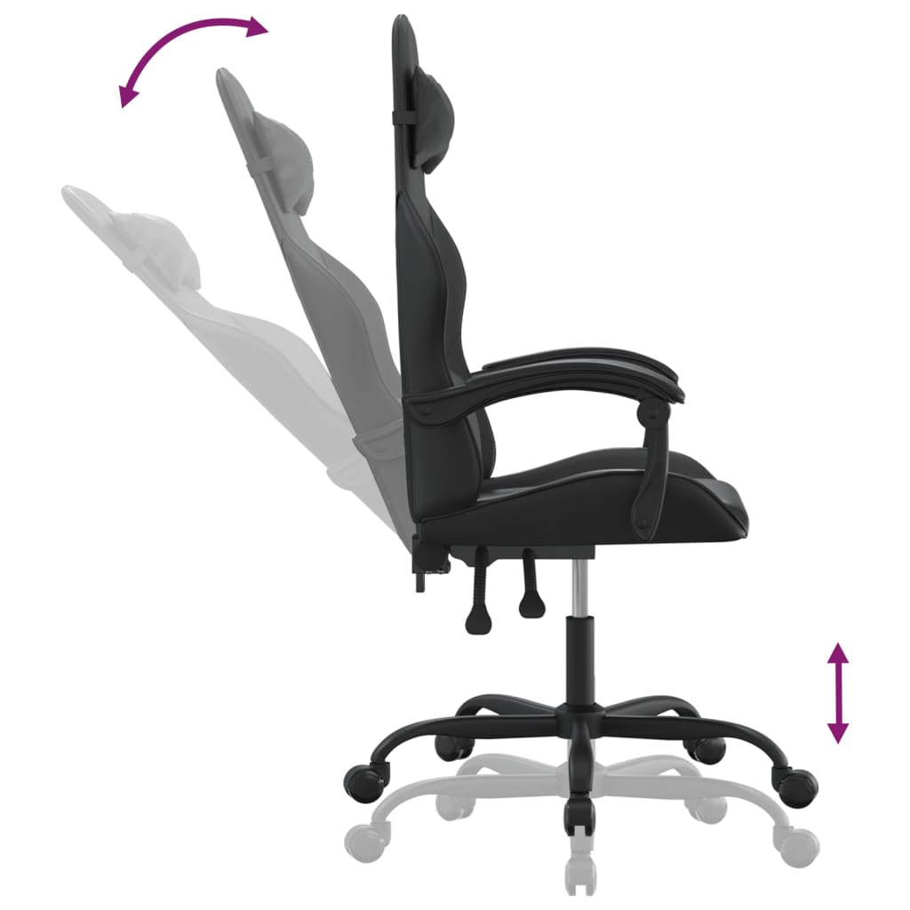gamingstol kunstlæder sort