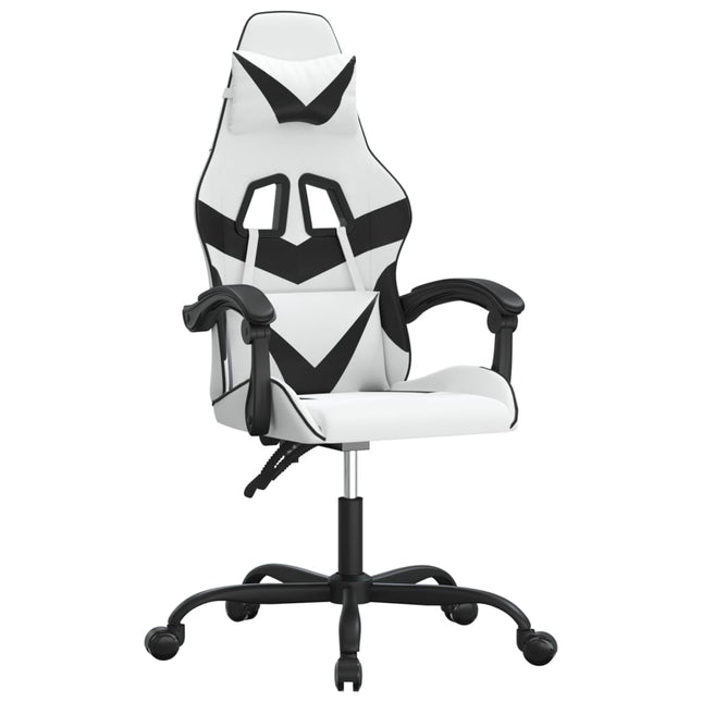 gamingstol kunstlæder hvid og sort