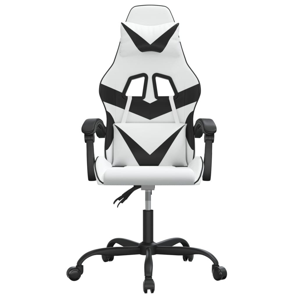 gamingstol kunstlæder hvid og sort