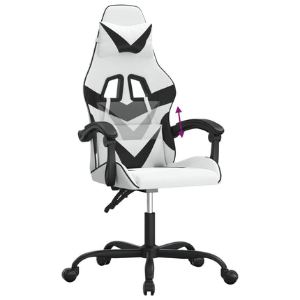 gamingstol kunstlæder hvid og sort