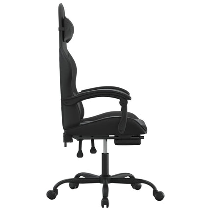 gamingstol med fodstøtte kunstlæder sort