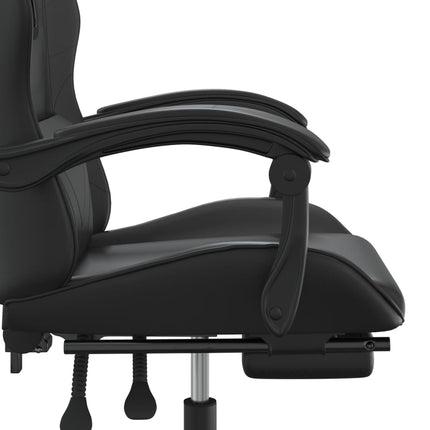 gamingstol med fodstøtte kunstlæder sort