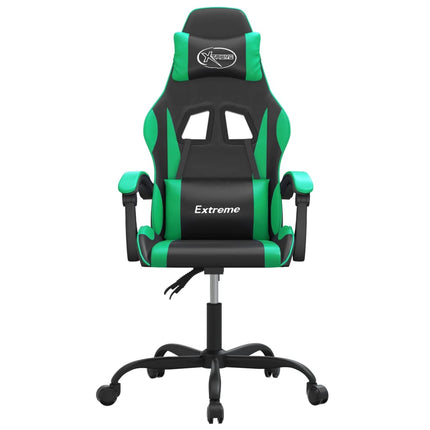 gamingstol kunstlæder sort og grøn