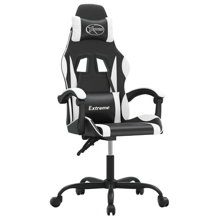 gamingstol kunstlæder sort og hvid