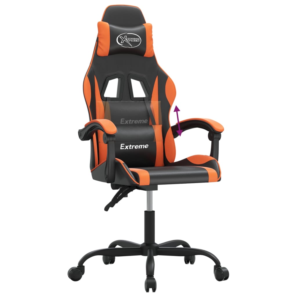gamingstol kunstlæder sort og orange