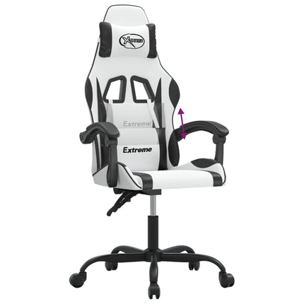 gamingstol kunstlæder hvid og sort
