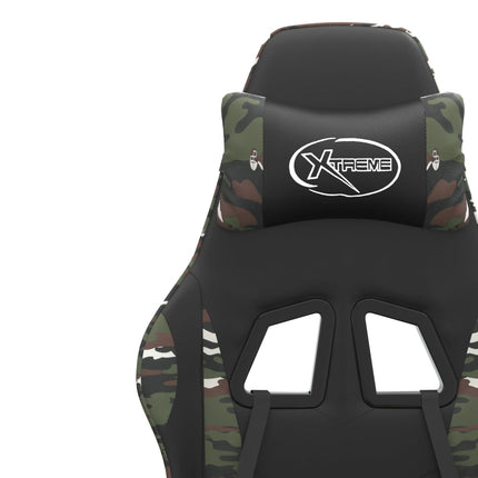 gamingstol kunstlæder sort og camouflage