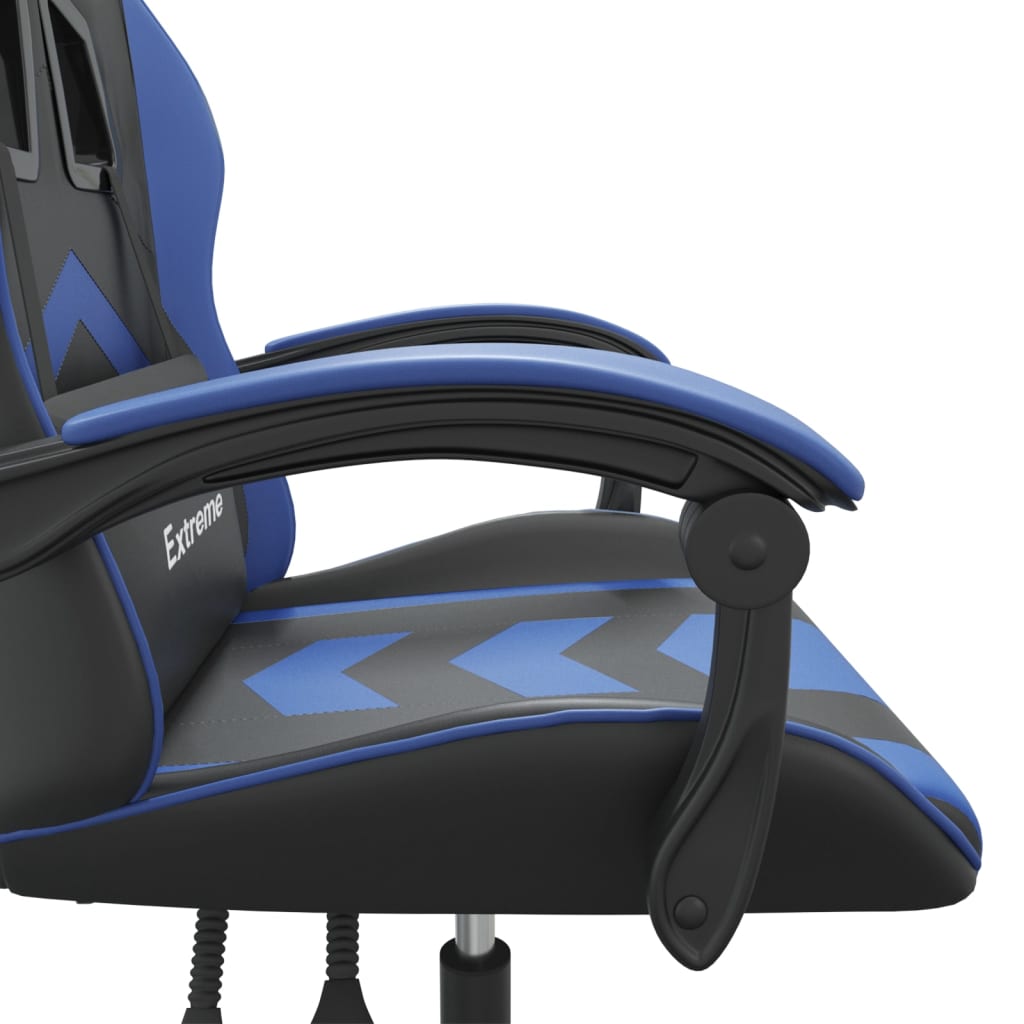 gamingstol kunstlæder sort og blå