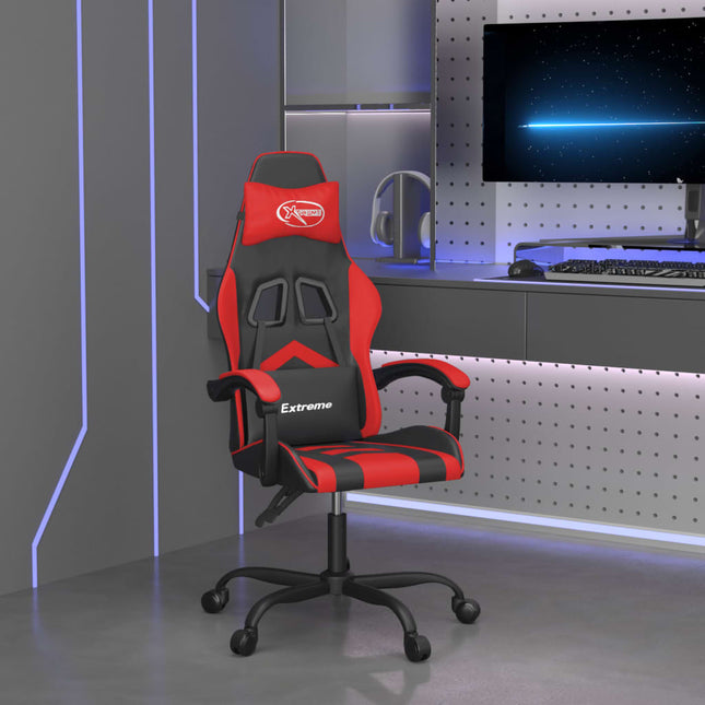 gamingstol kunstlæder sort og rød