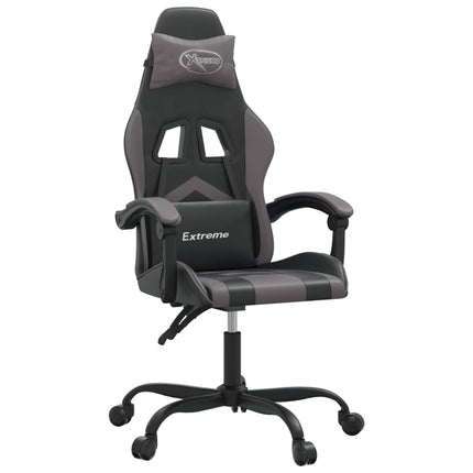 gamingstol kunstlæder sort og grå