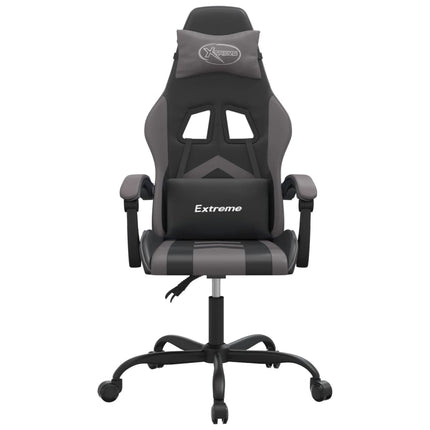 gamingstol kunstlæder sort og grå