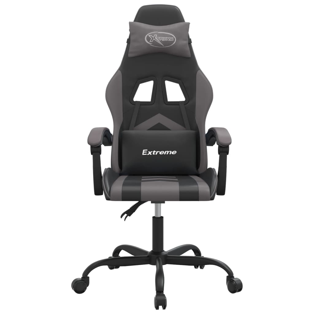 gamingstol kunstlæder sort og grå