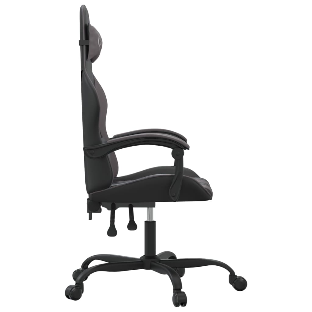 gamingstol kunstlæder sort og grå