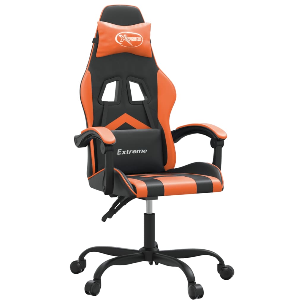 gamingstol kunstlæder sort og orange