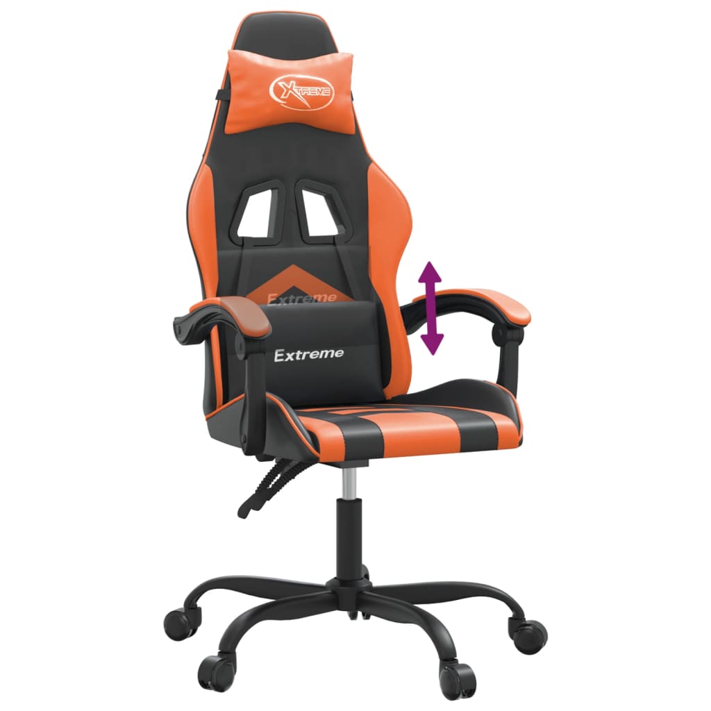 gamingstol kunstlæder sort og orange