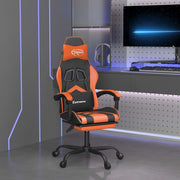 gamingstol med fodstøtte kunstlæder sort og orange