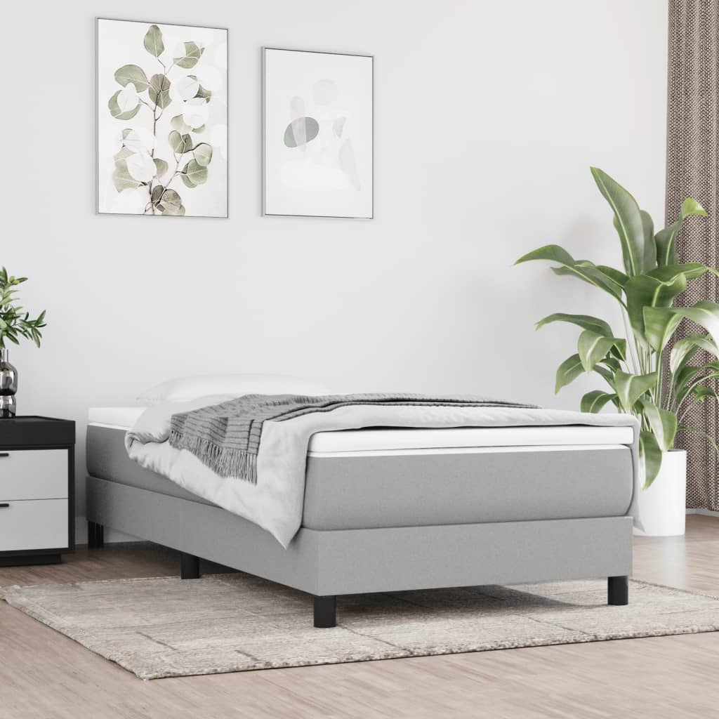 Boxspring sengeramme Lysegrå 80x200 cm Stof billede