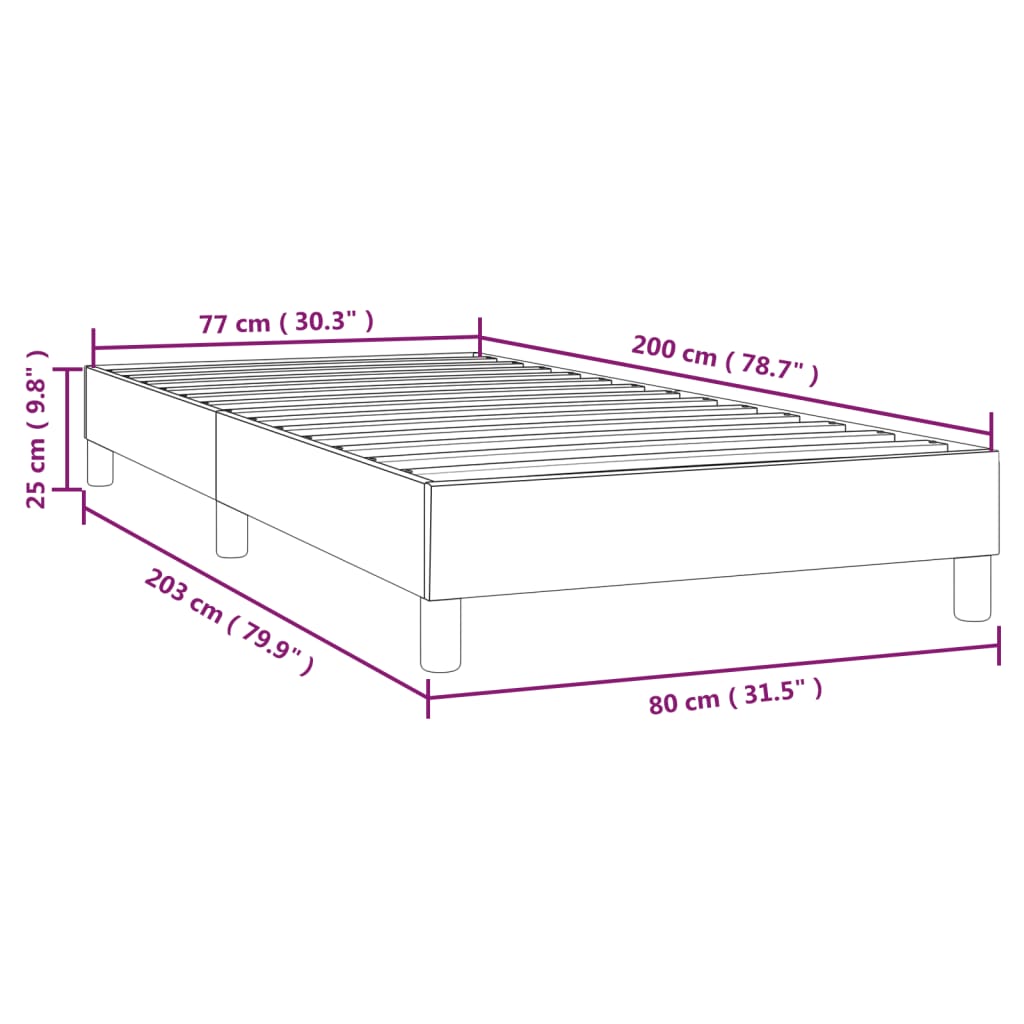 Boxspring sengeramme Mørkebrun 80x200 cm Stof
