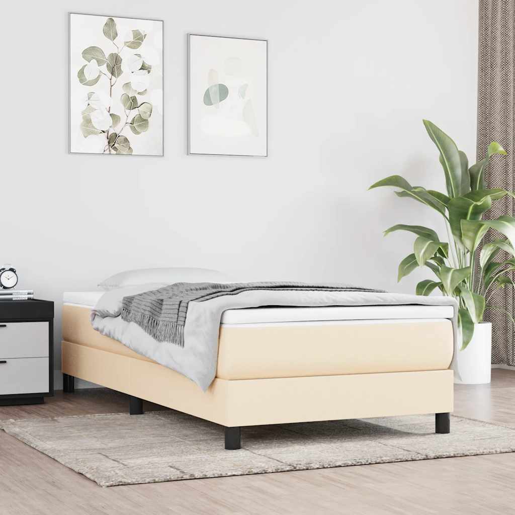 Boxspring sengeramme 80x200 cm stof cremefarvet billede
