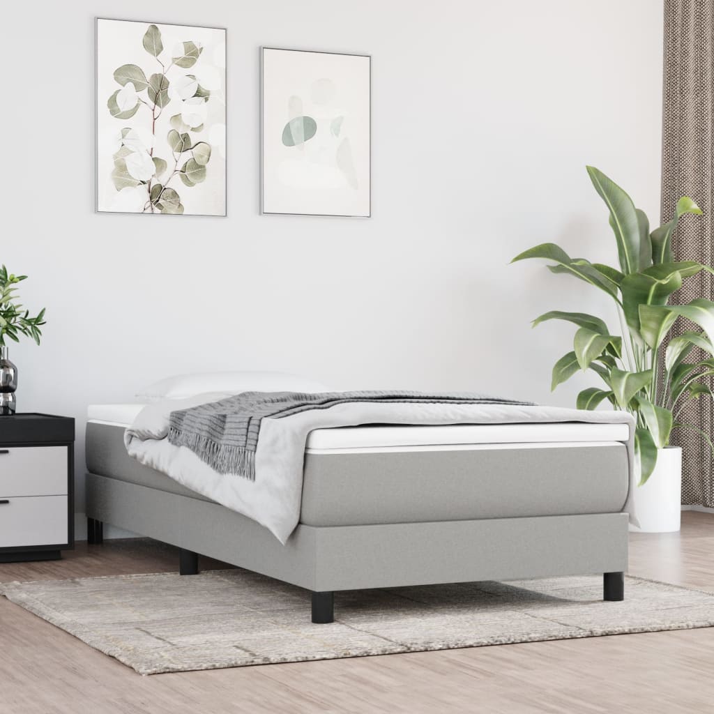 Boxspring sengeramme Lysegrå 90x190 cm Stof