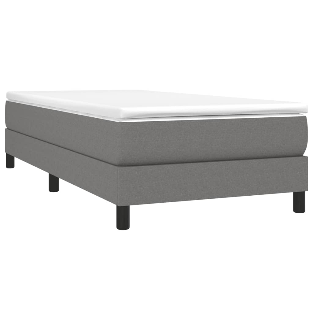 Boxspring sengeramme Mørkegrå 90x190 cm Stof