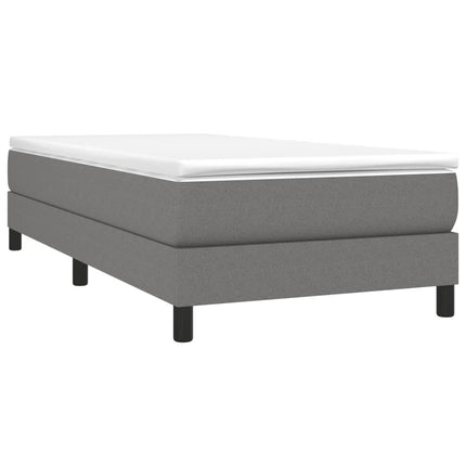Boxspring sengeramme Mørkegrå 90x190 cm Stof