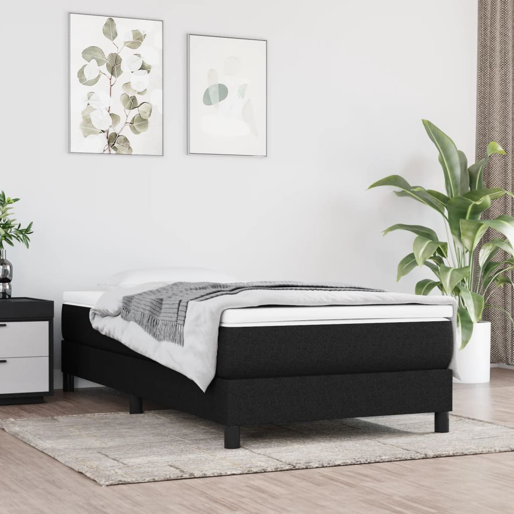 Boxspring sengeramme 90x190 cm stof sort billede