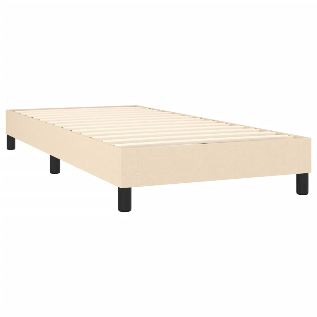 Boxspring sengeramme 90x190 cm stof cremefarvet